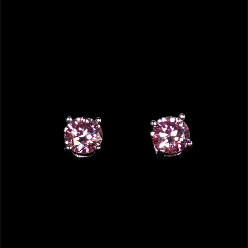 Moissanite Sakura Pink Stud Earrings 1 CT - 925 Silver